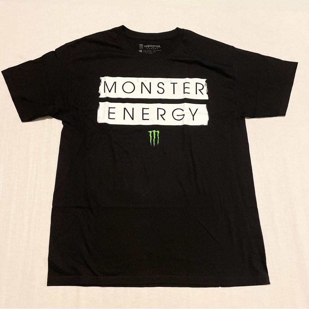 Monster Energy Graphic T-Shirt Black Short Sleeve Men's Size Large